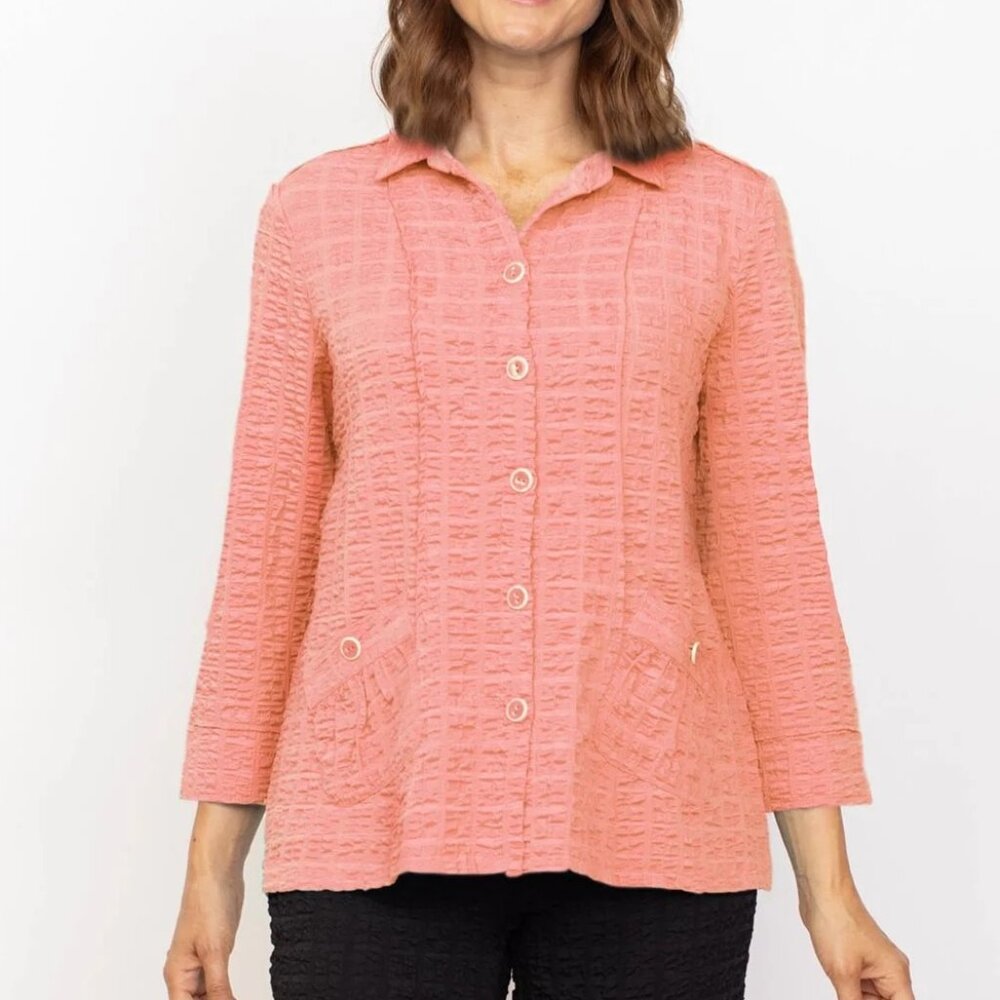 Habitat Pleat Pocket Pucker Shirt Melon